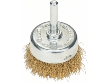 Cepillo de Vaso BOSCH Tipo Tacho para Taladros – Alambre Ondulado - Revestido de Latón - 50 mm