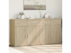 Pack 2 Uds Aparador | Mueble De Comedor | Buffetes Madera De Ingeniería Roble Sonoma 79x38x80 Cm Wsd917563