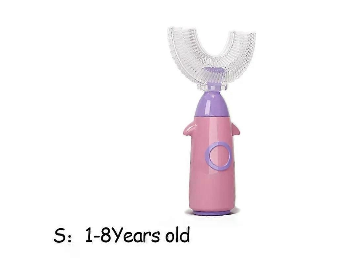 Cepillo de dientes infantil en forma de U, de silicona, con rotación de 360 ​​grados y mango para la higiene bucal. GOKOCO