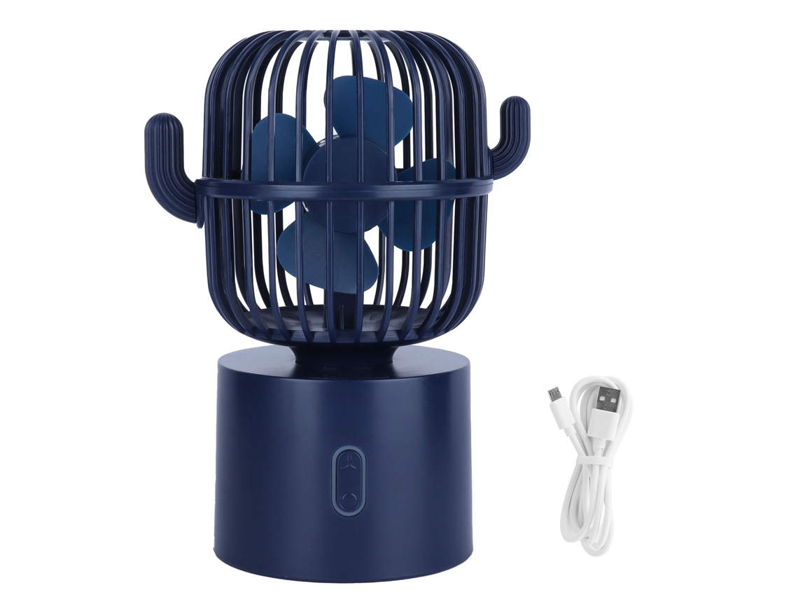 Mini Ventilador Usb Portátil Con Cabezal Móvil Para Escritorio, Oficina Y Hogar - Azul Oscuro