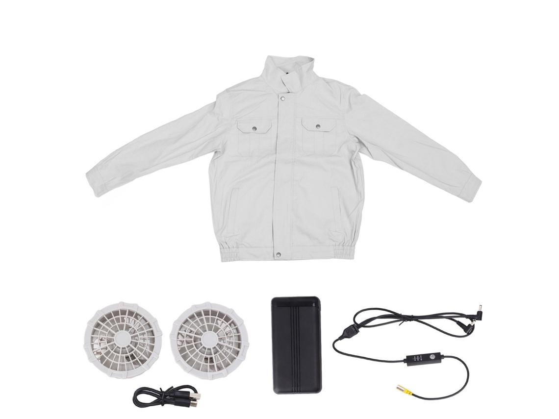 Chaqueta De Verano Con Ventilador, Incluye Batería Externa De 20000 Mah Para Uso En Interiores Y Exteriores (xxl).
