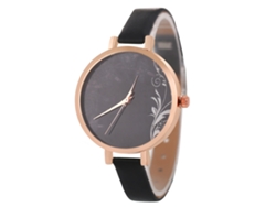 Reloj De Mujer De Piel Sintética Con Esfera Redonda, Movimiento De Cuarzo Analógico, Color Blanco.
