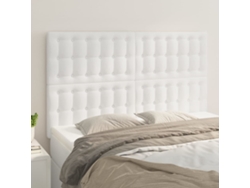 Pack 4 Uds Cabeceroscabecero De Camapanel De Cabecera Cuero Sintético Blanco 72x5x78/88 Cm