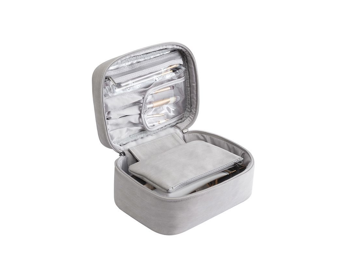 2026-bolsa De Maquillaje Impermeable Linjou 2 En 1, Mochila De Viaje Portátil Con Estuche Para Brochas, Gris