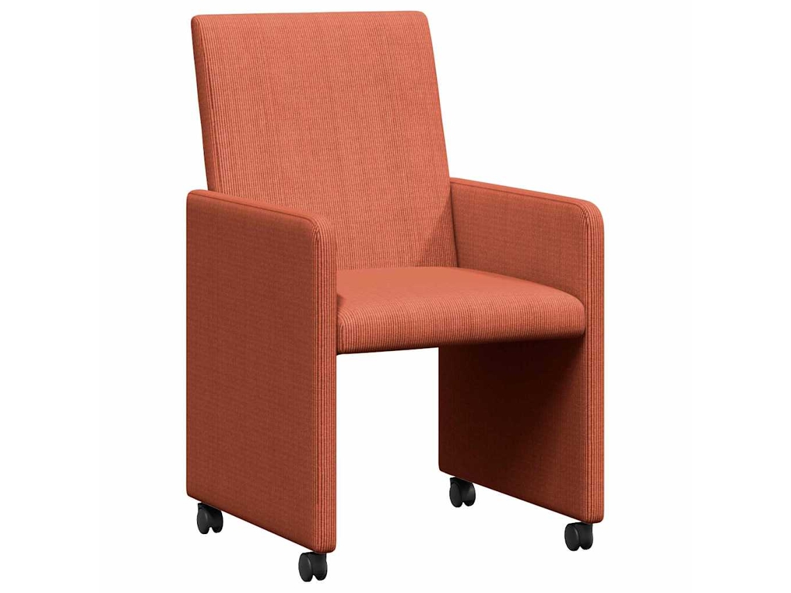 Juego de 2 sillas de comedor con ruedas, naranja/rojo, EXCLUSIVA MAISON