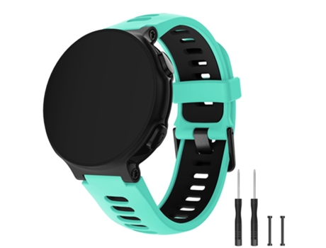 Correa de Silicona hebilla negra con bielas para Garmin Forerunner 735XT 220 230 235 620 630 - cian/negro