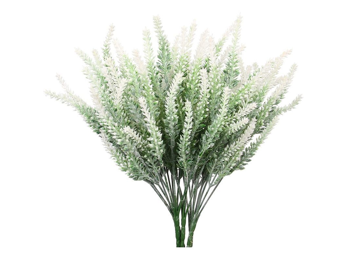 6 Ramos De Lavanda Artificial Para Decoración De Bodas, Hogar Y Oficina - Blanco