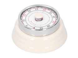 Cronómetro Mecánico Redondo Para Cocina, Acero Inoxidable, Sin Pilas, Temporizador, Alarma, Blanco.