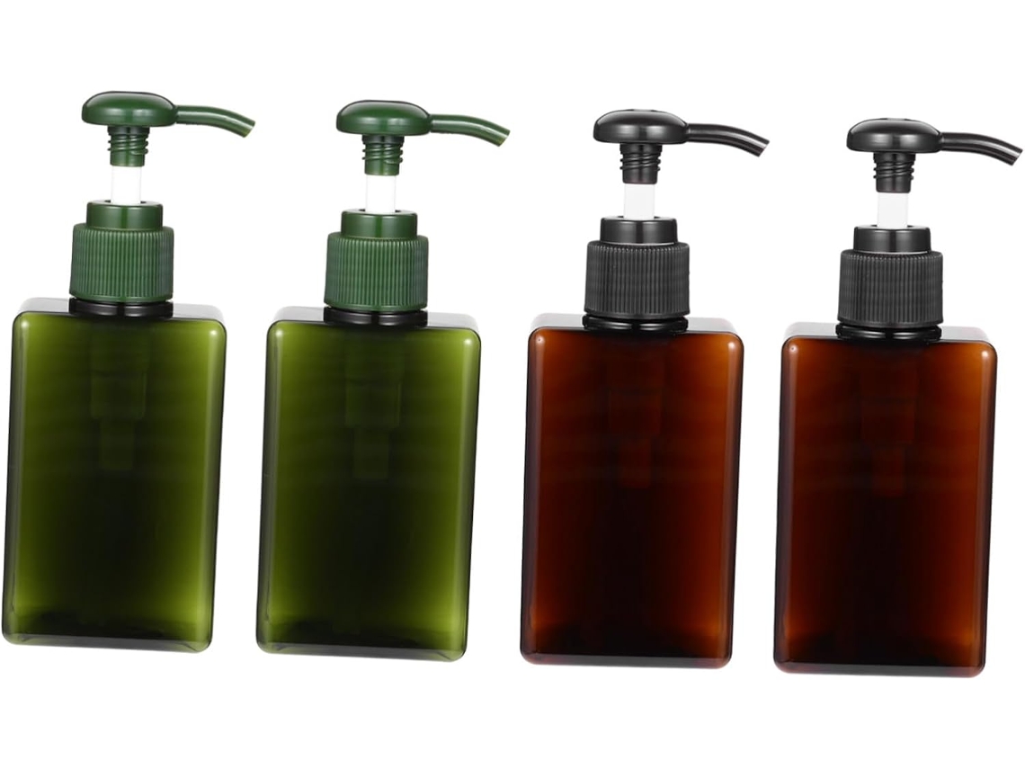 Juego De 4 Botellas Vacías Con Dosificador Para Loción, Champú Y Gel - Diseño Compacto Y A Prueba De Fugas