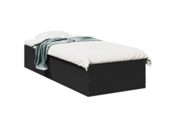 Maison Exclusive - Estructura De Cama Madera De Ingeniería Negra 75x190 Cm