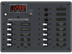 Painel BLUE SEA Dc Panel 13 Position With Multimeter Negro