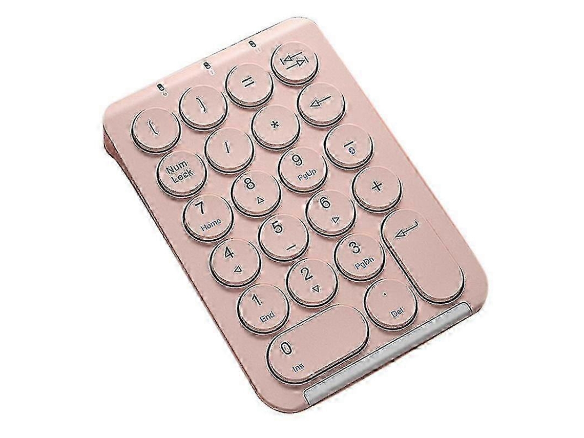 Teclado numérico inalámbrico Bluetooth Zxin con 22 teclas redondas y batería recargable Everley891 (rosa)