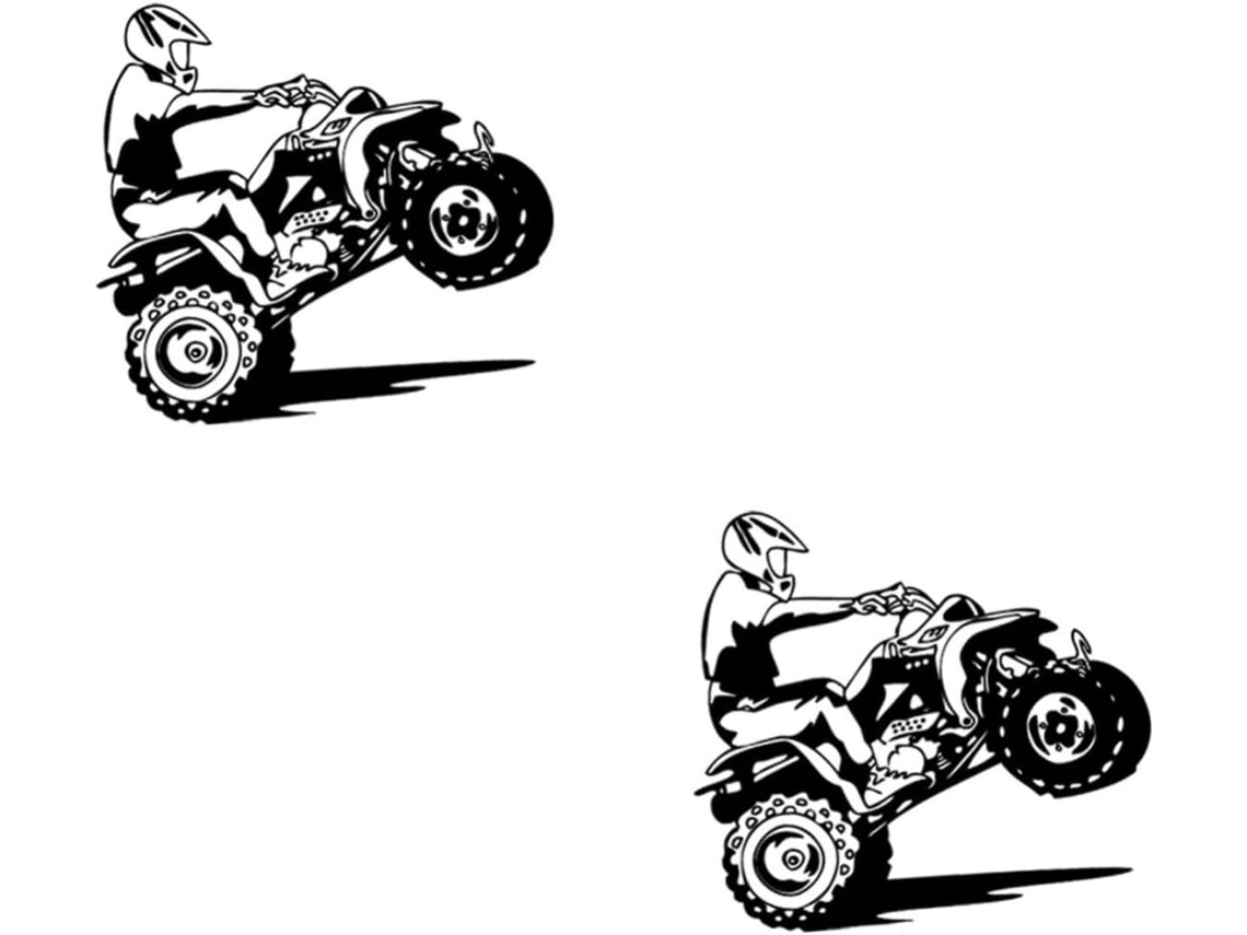 Juego De 2 Atractivos Adhesivos De Pared Con Diseño De Motocross, Fáciles De Limpiar, Para Decorar