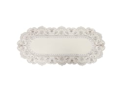 NEVEANCE Banda de Mesa Oval con Bandera Floral Bordada, Mantel para Mesa de Boda, Posavasos (45*30 cm)