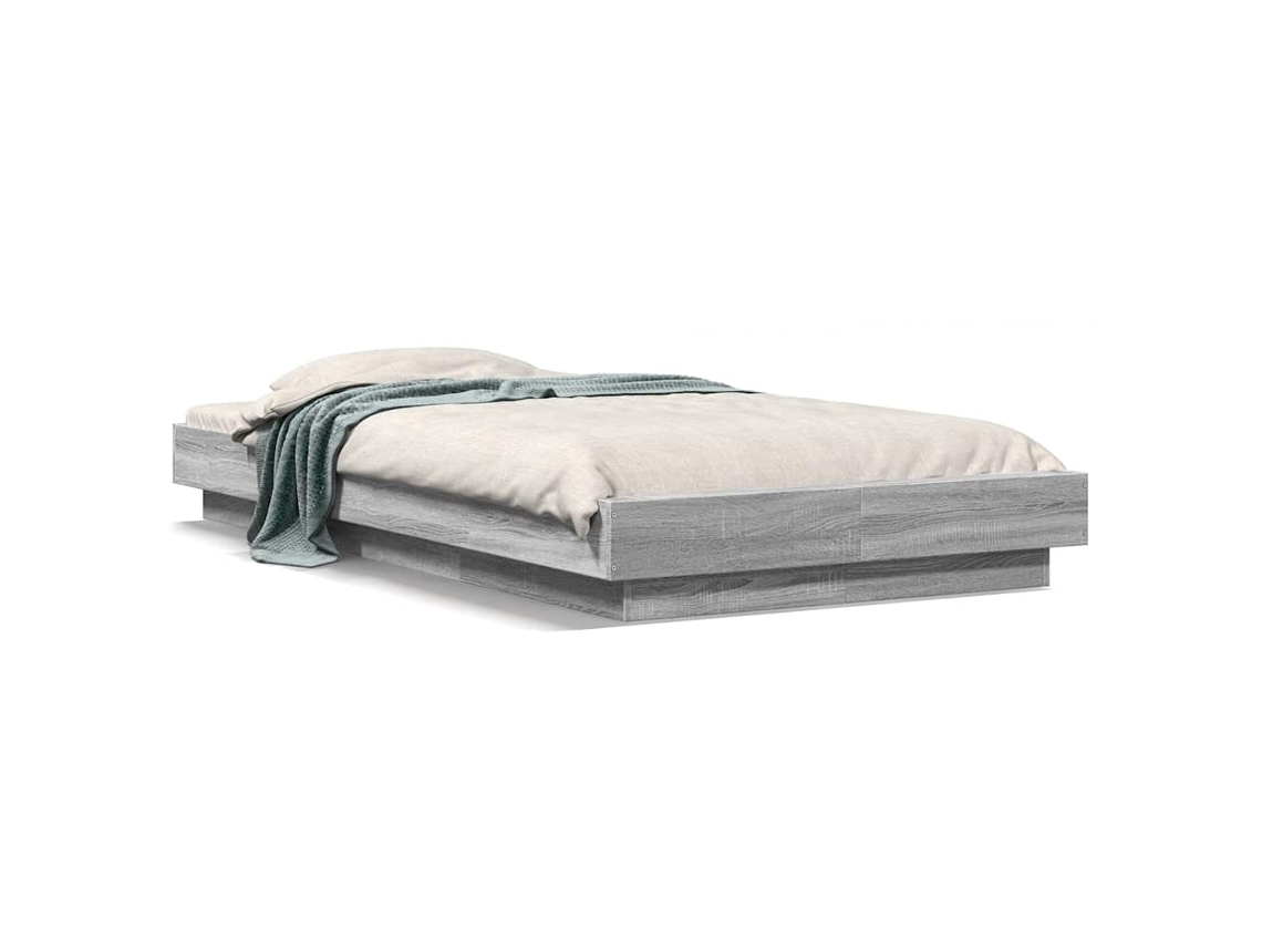 Maison Exclusive - Estructura Cama Con Luces Led Madera Gris Sonoma 75x190 Cm