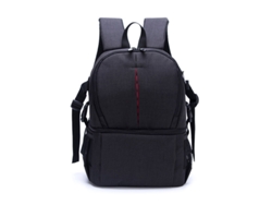 Mochila para cámara fotográfica de tela Oxford impermeable y resistente al desgaste (negra)