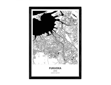 Poster NACNIC Mapa de Fukuoka Japon (A3)