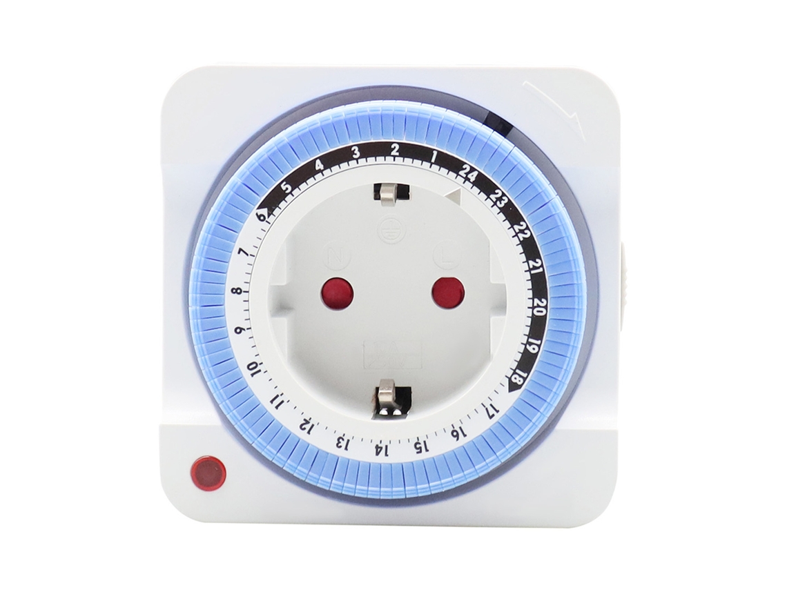 Timer De Tomacorriente Mecánico Programable De 24 Horas Interruptor Eléctrico Interior Enchufable De Pared