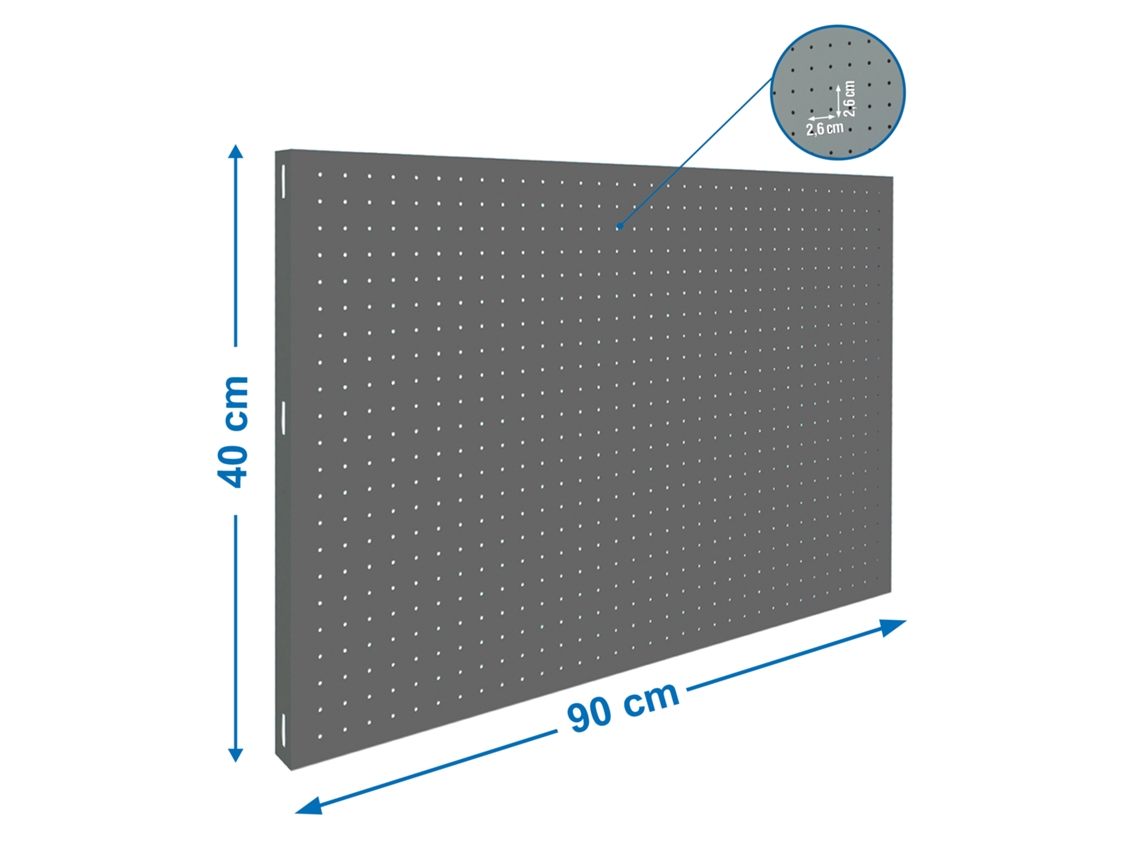 Panel perforado Panel Perforado 900x400mm Gris