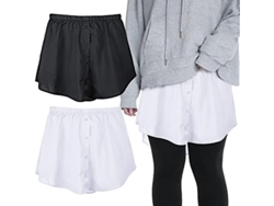 2026-2 Pack Extensores De Camisa Para Mujer, Faldita Ajustable Con Cintura Elástica, Falda Interior Decorativa, Polyester