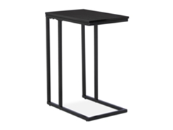 Mesa De Apoio Relaxdays, Mesa Angular Em C, Ideal Para Sofá E Cama, Metal E Madeira, Hbt: 59,5 X 30 X 45 Cm, Preta