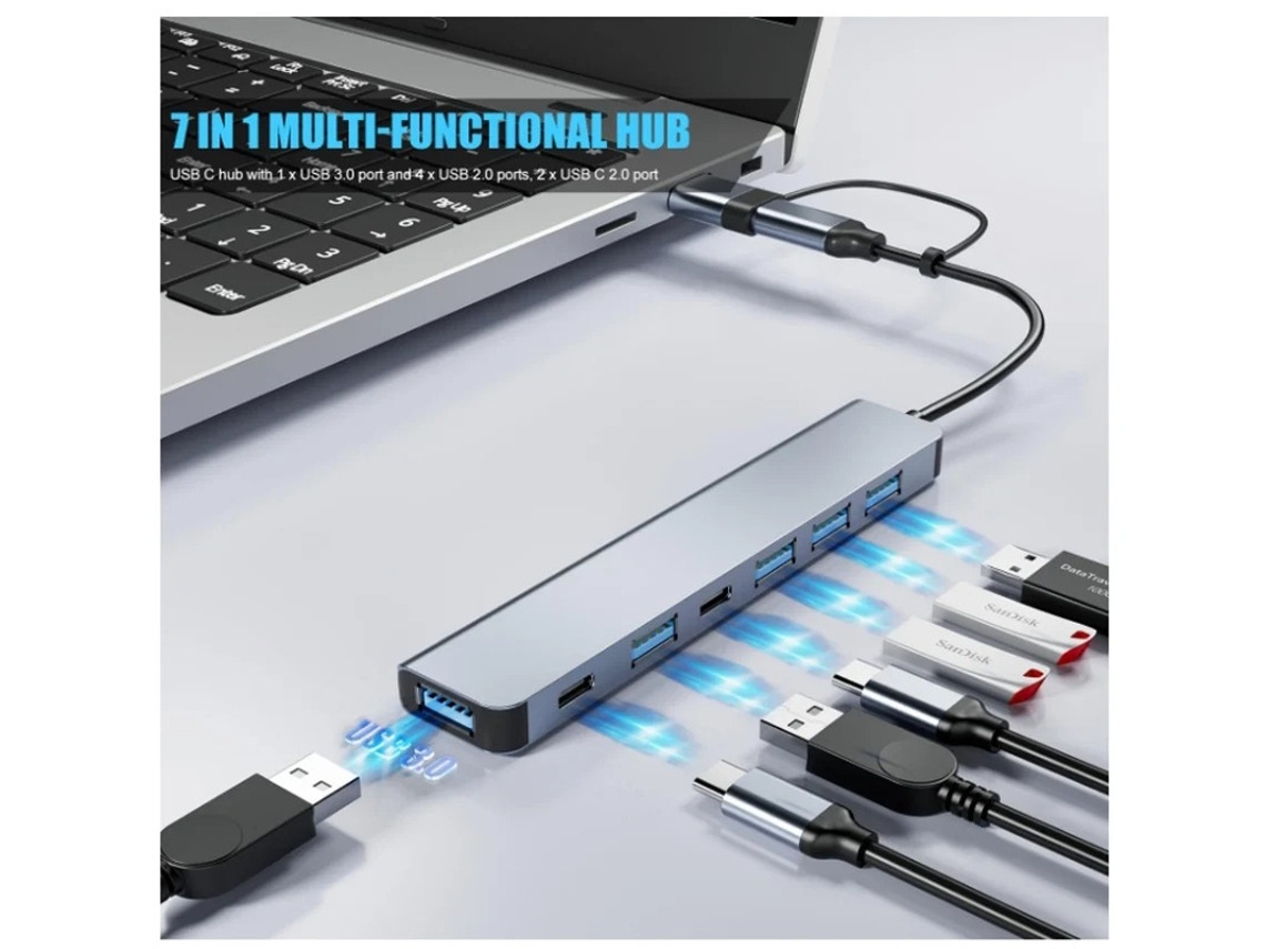 Concentrador USB C de alta velocidad Transferencia rápida de datos y diseño compacto plug and play para una conectividad sin esfuerzo Adaptador Yizhood