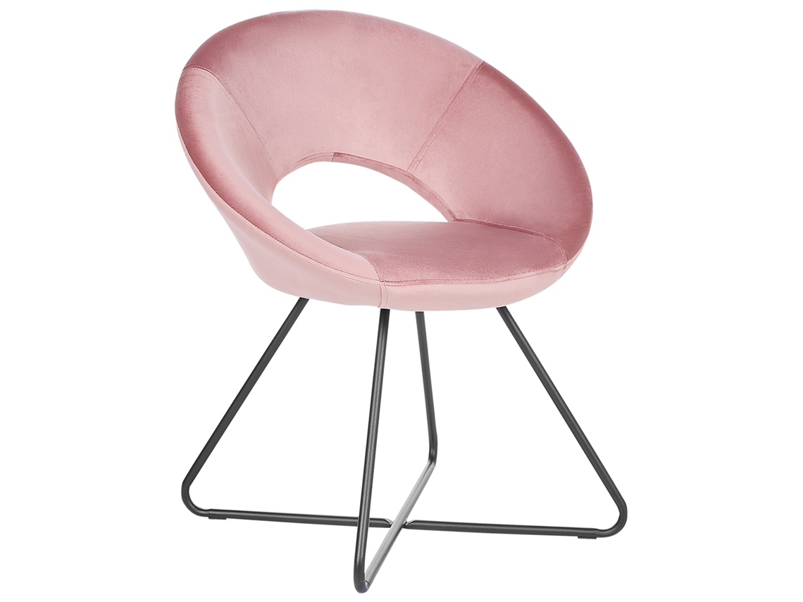 Asiento de diseño BELIANI Rachel de Terciopelo Rosa 65x57x77