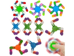 Paquete De 9 Juguetes Fidget Spinner Para Niños Y Adultos, Juguete Maleable Para Armar Con La Punta De Los Dedos.