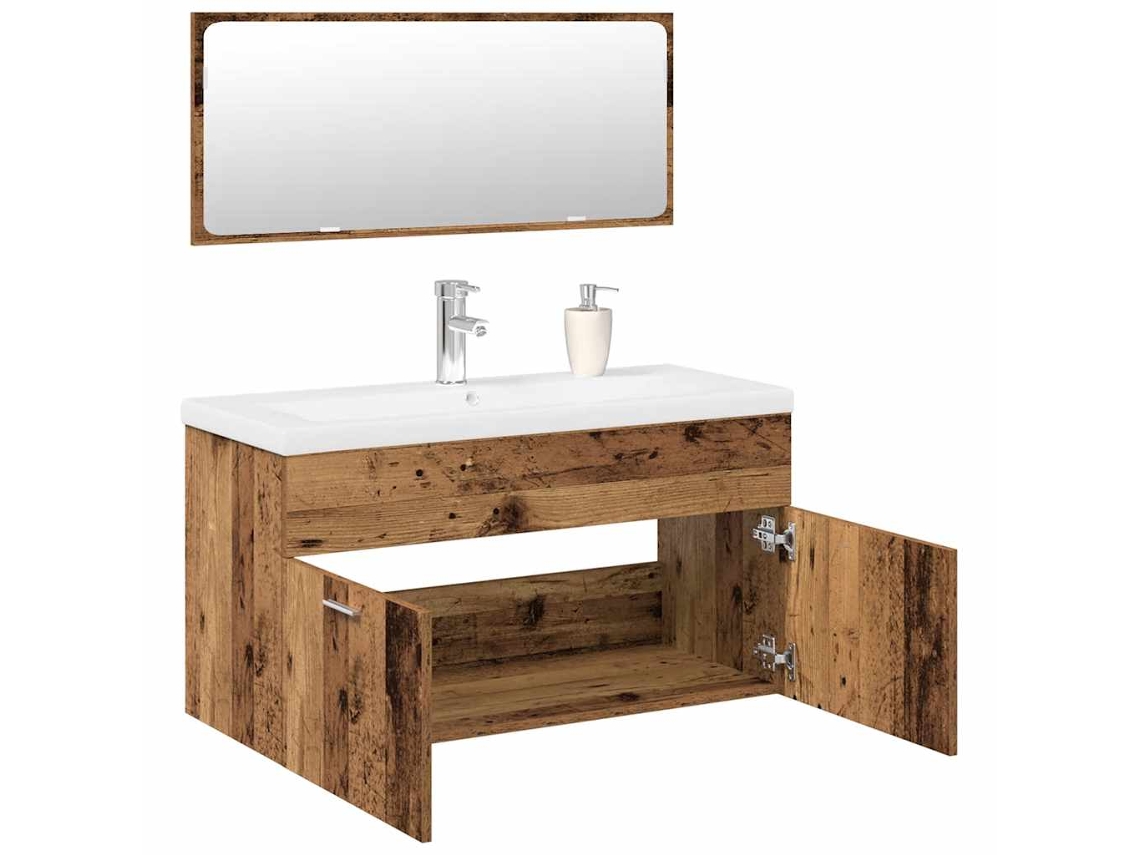 Piezas Conj. Muebles de baño derivados de madera madera vieja Wsd84001 Lovely Home