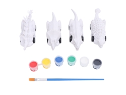 Mali 4pcs Brinquedo Dinossauro Caminhão Motocicleta de Retorno Educativo Pintado para Crianças