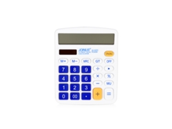 Calculadora de escritorio de 12 dígitos con doble alimentación y pantalla LCD solar azul oscuro