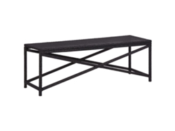 Banco De Jardín Ratán Sintético Negro 120 Cm