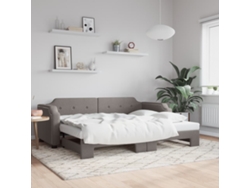 Sofá cama con cajón 100x200 cm Tela gris parduzco Lovely Home