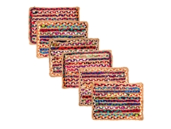 Salvamantel Marrón de 70%Algodon 30%Yute 1*30*42cm Set de 6 Unidades Salvamantel Set de 6 U