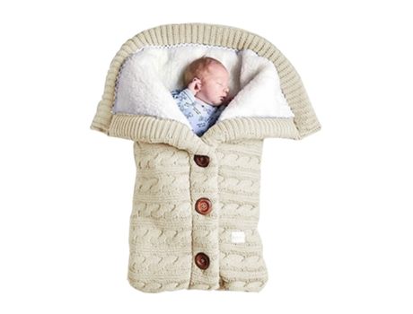 Manta para bebé recién nacido, carrito de bebé de lana, manta de dormir envuelta más terciopelo, bebé, bebé, manta gruesa de punto suave y cálida, ...