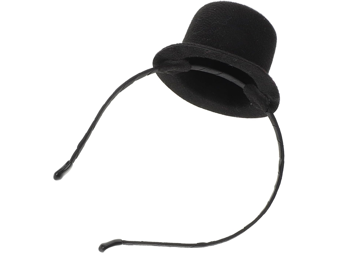 Diadema Nuobesty Mini Sombrero De Copa Negro Poliéster, Accesorio Cómodo Y Ligero