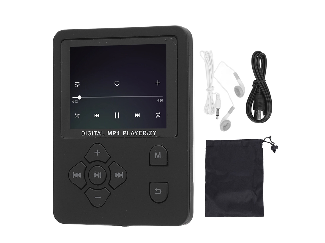 Reproductor Mp3 Portátil Con Bluetooth 5.0, Grabadora Hifi, Radio Y Lector De Libros Electrónicos Para Deportes Y Running - Negro
