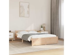 Estructura De Cama Sin Colchón Madera Maciza 120x200 Cm