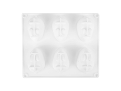 Molde de silicona de grado alimenticio para fondant con forma de conejo de 6 rejillas, herramientas para decorar pasteles de chocolate