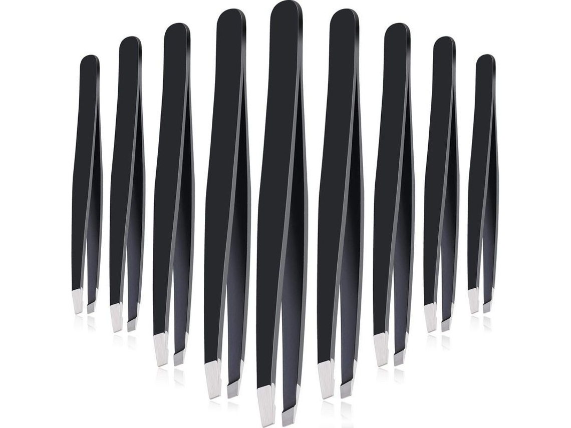 12 Puntas De Acero Inoxidable Para Cejas Con Punta Oblicua Para Una Depilación Facial Precisa.