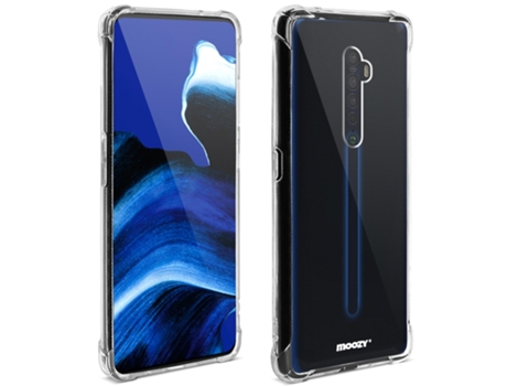 Funda de Silicona a Prueba de Golpes MOOZY para Oppo Reno 2 Funda de Teléfono Transparente Cristalina Funda de Tpu Suave