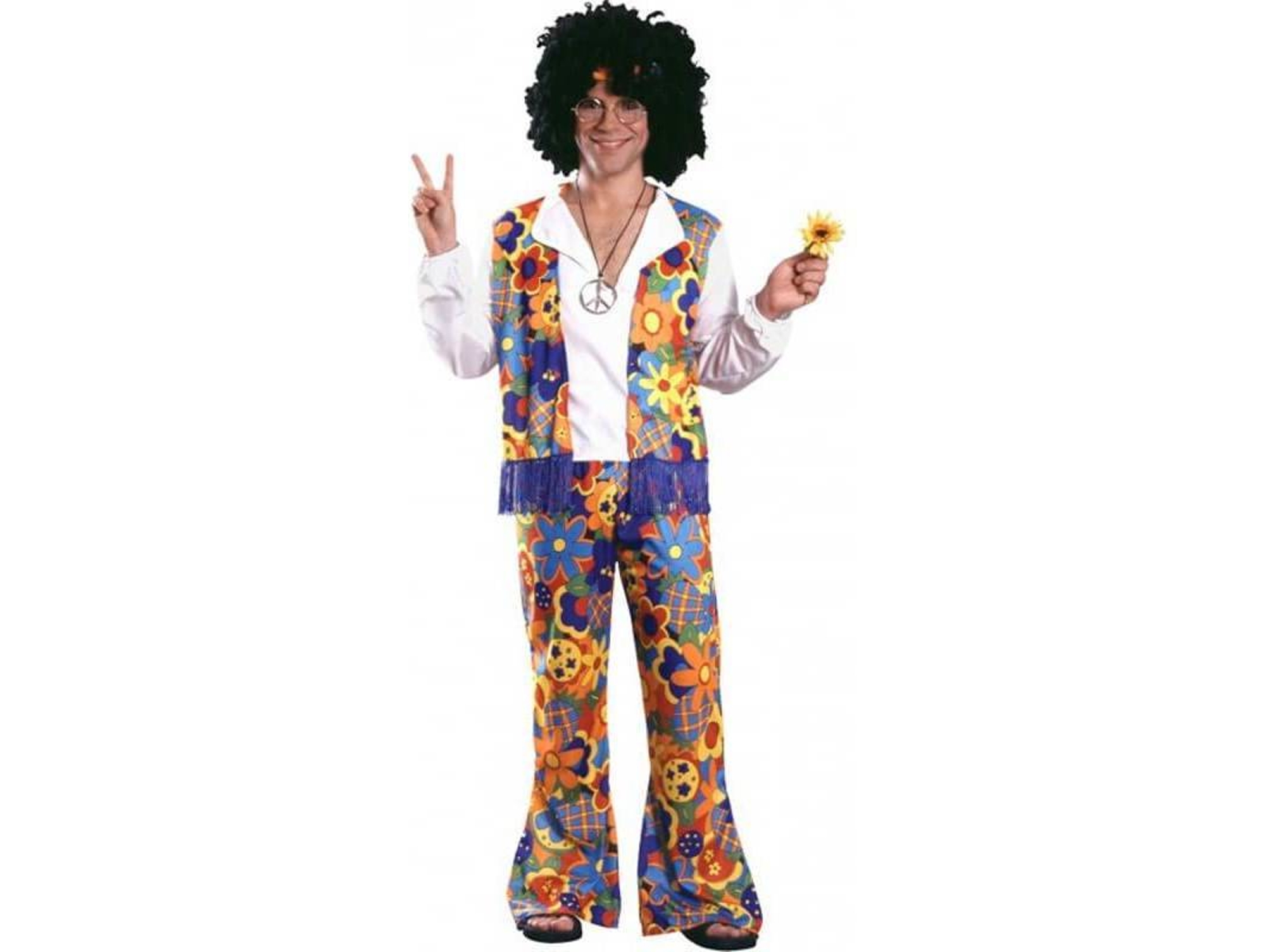 Disfraz de Hombre DISFRAZZES Hippie Con Flores (Talla: M/L)