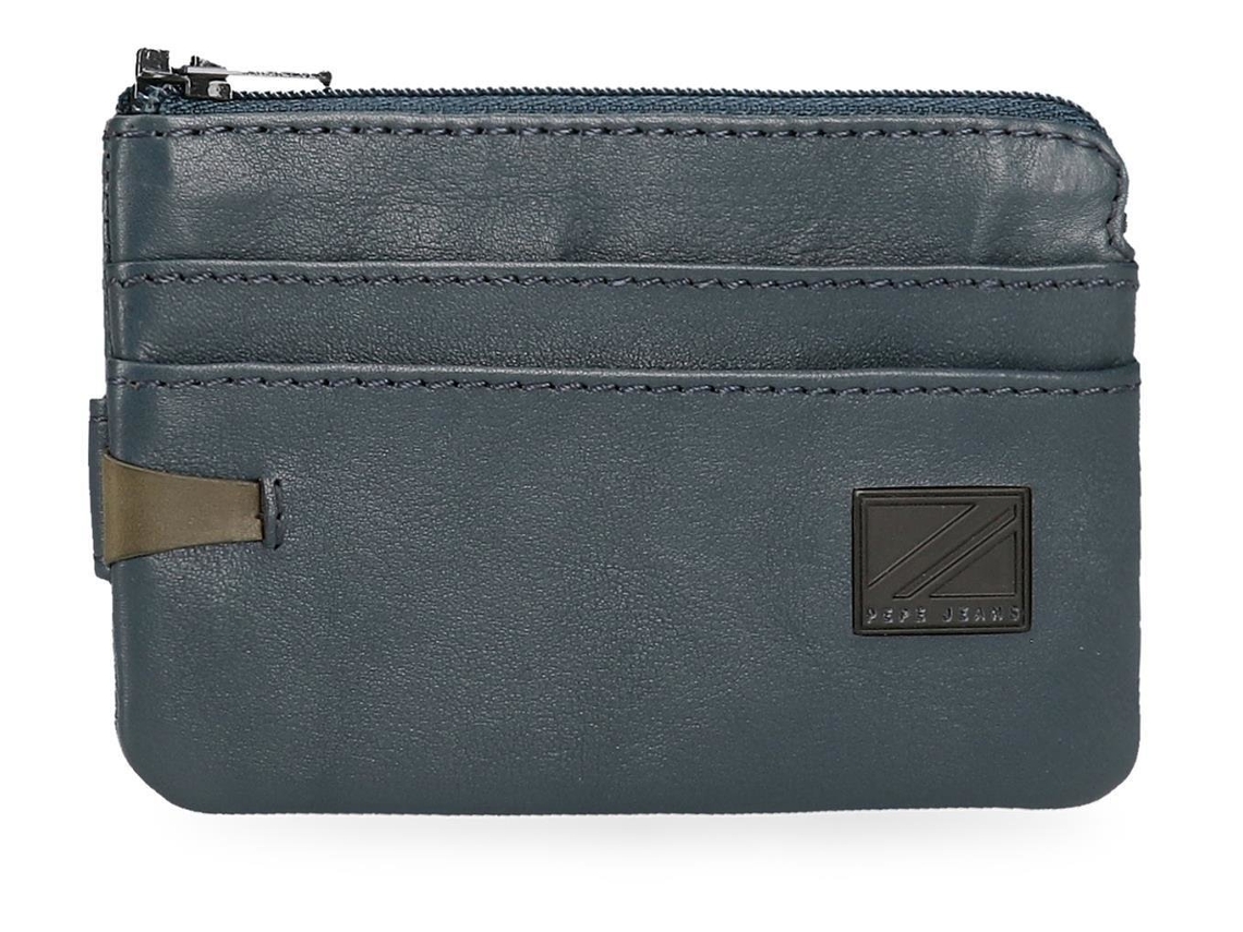 Cartera de piel azul marino Marshal de Pepe Jeans