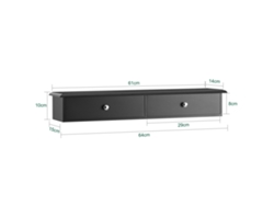 Estante de pared con 2 cajones negro Frg43-Sch SOBUY