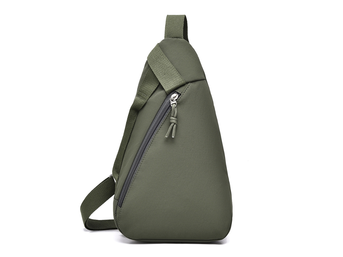 (Verde militar) Elegante y ligero bolso de pecho de estilo japonés, bolso con forma de lágrima, bolso de hombro para viajes y deportes.