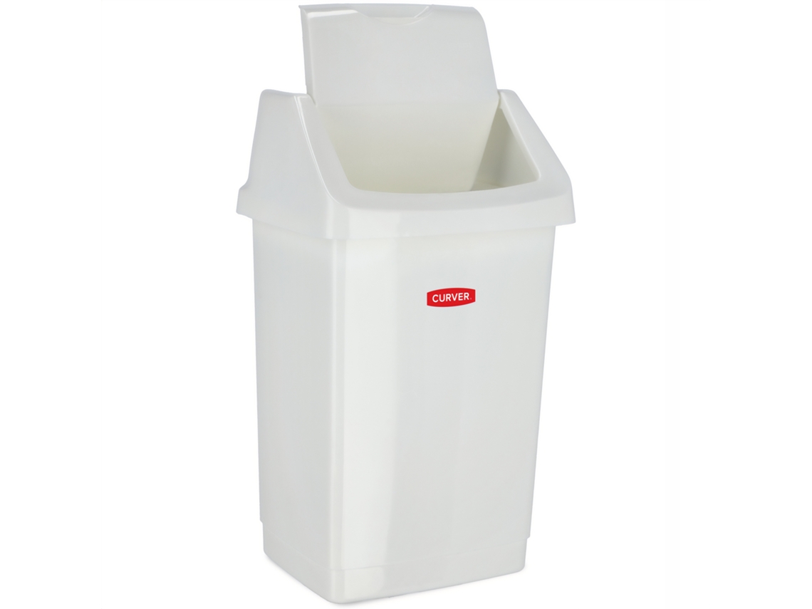 Papelera De Basura Inclinable Curve 25 L Blanco Kadax