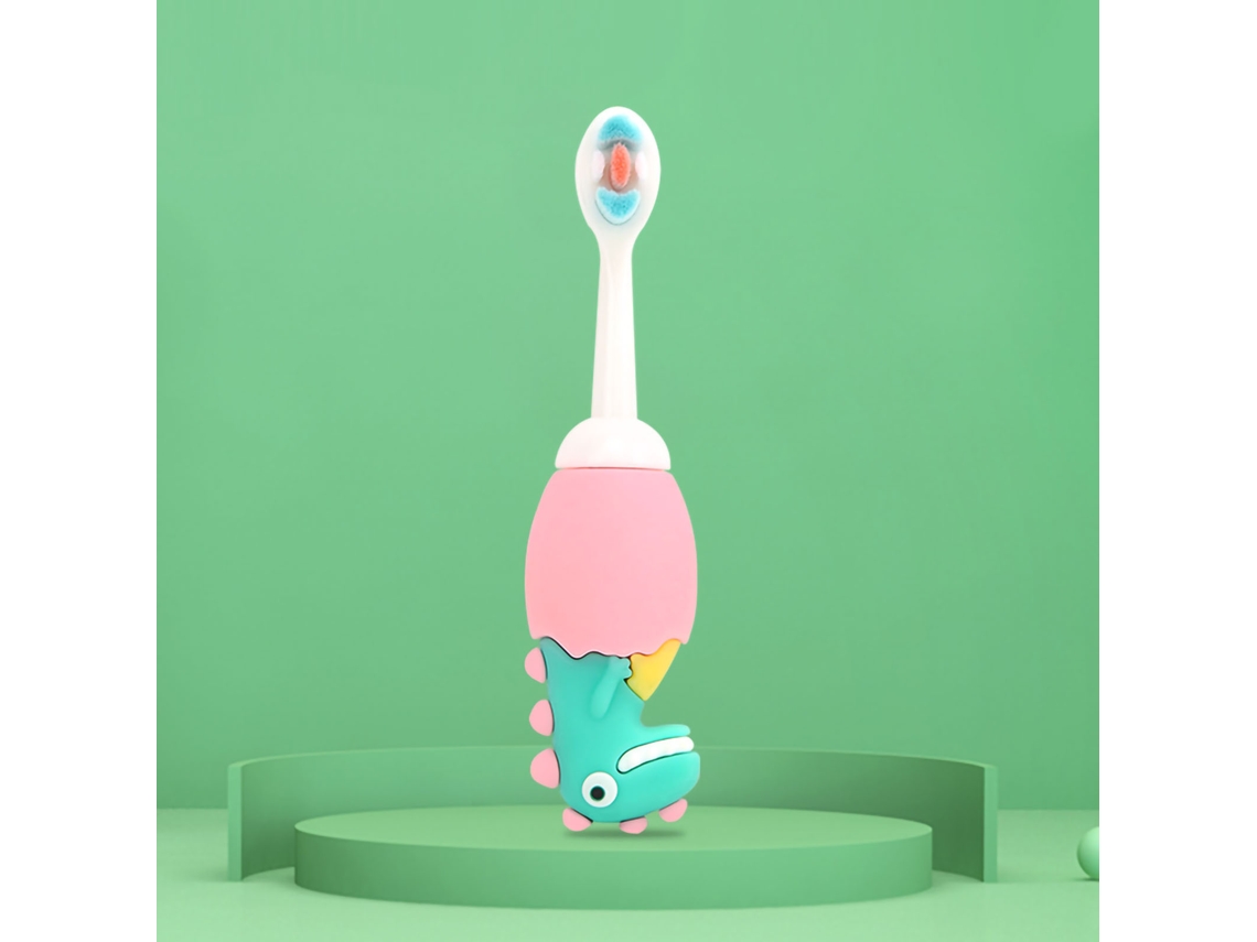 Cepillo De Dientes Suave Para Niños Con Diseño De Personaje De Dibujos Animados, Limpieza Profunda, Para Niños Y Niñas, Rosa.