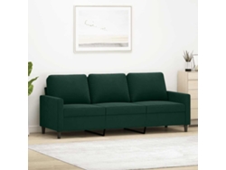 Sofá de 3 plazas - Sofá para salón - Sofá de relax de 180 cm, terciopelo verde oscuro HARLANV1