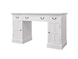 Maison Exclusive - Escritorio De Pedestal Doble Blanco 140x48x80 Cm