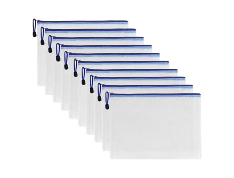 Bolsa De Archivo Con Cremallera De Malla, Carpeta Con Cremallera, Carpeta De Sobres De Plástico Impermeable, Útiles Escolares De Oficina, Blanco ZM...